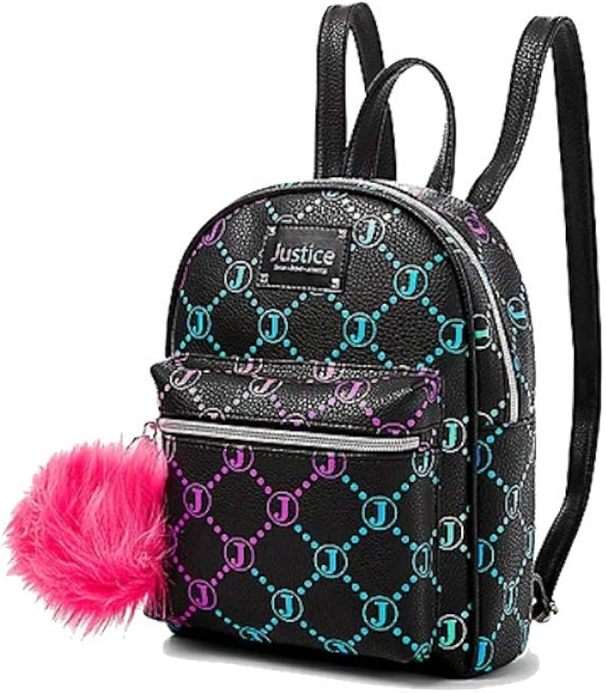 Justice Signature Black Mini Backpack