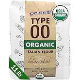 POLSELLI Organic Flour, Type 00, 100% Italian Grain, Double Zero Flour, OO Extra Fine, 5 kg, 11 lbs, BIO, Neapolitan Italian Pizza, Bread, Pasta, All Natural, Unbleached, All-Purpose, Unbromated, No Additives