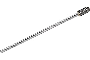 YUFUTOL SC-5L6 Tungsten Carbide Burr - 6” (152.4mm) Long Double Cut Carbide Burr File (1/2” cutter Dia X 1”Cutter Length) with 1/4 Shank Dia Cylinder with Ball Nose Shape,1pcs