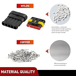 Nilight 220PCS 5 Pin Electrical Connector ‎Plug