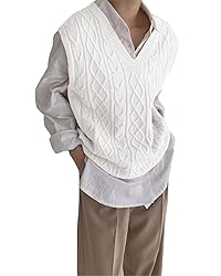 Women's V Neck Sweater Vest Oversized Sleeveless