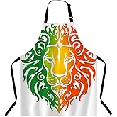 Xuwenz Lion Head Waterproof Apron Kitchen Chef Aprons Bibs for Grooming Cooking Baking Painting Gardening