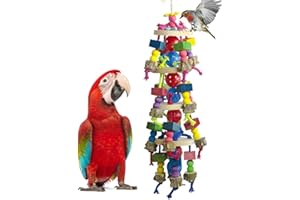 Deloky Large Parrot Toys - Natural Wood Large Bird Chewing Toys Suggested for Macaws cokatoos,African Grey and a Variety of Large Amazon Parrots