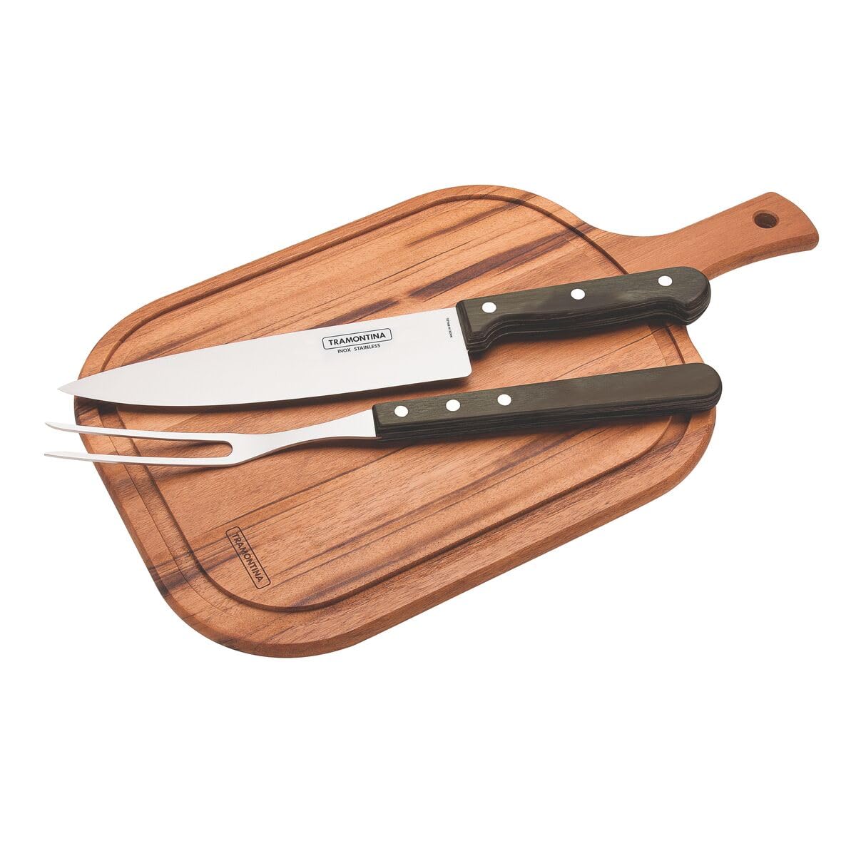 Tramontina Dishwasher-Safe Wooden Handle 3 Pcs. Carving Set