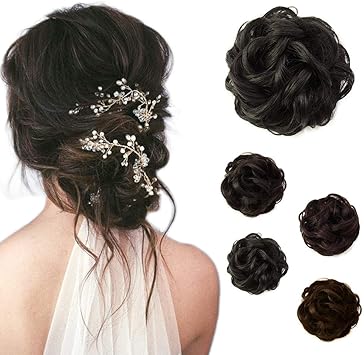 Beauty Angelbella Hair Bun Extension Synthetic Ponytail Wavy Curly