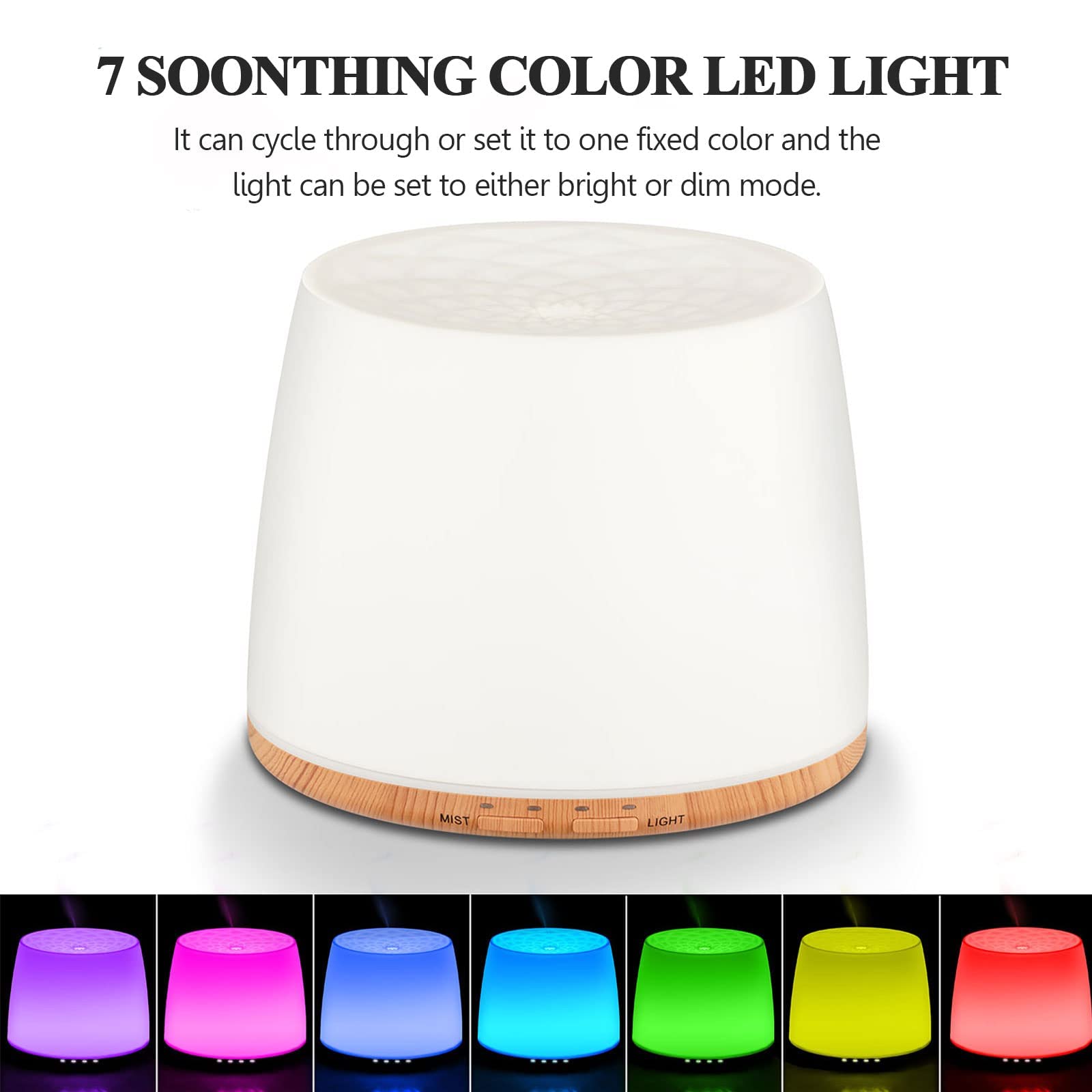 KAHEAUM Humidifiers for Bedroom Large Room Baby Kids Nursery Home Hotel Office Plant, 500ML Portable Ultrasonic Cool Mist Humidifier Aroma Essential Oil Diffusers with LED Night Light,Quiet,Auto Off