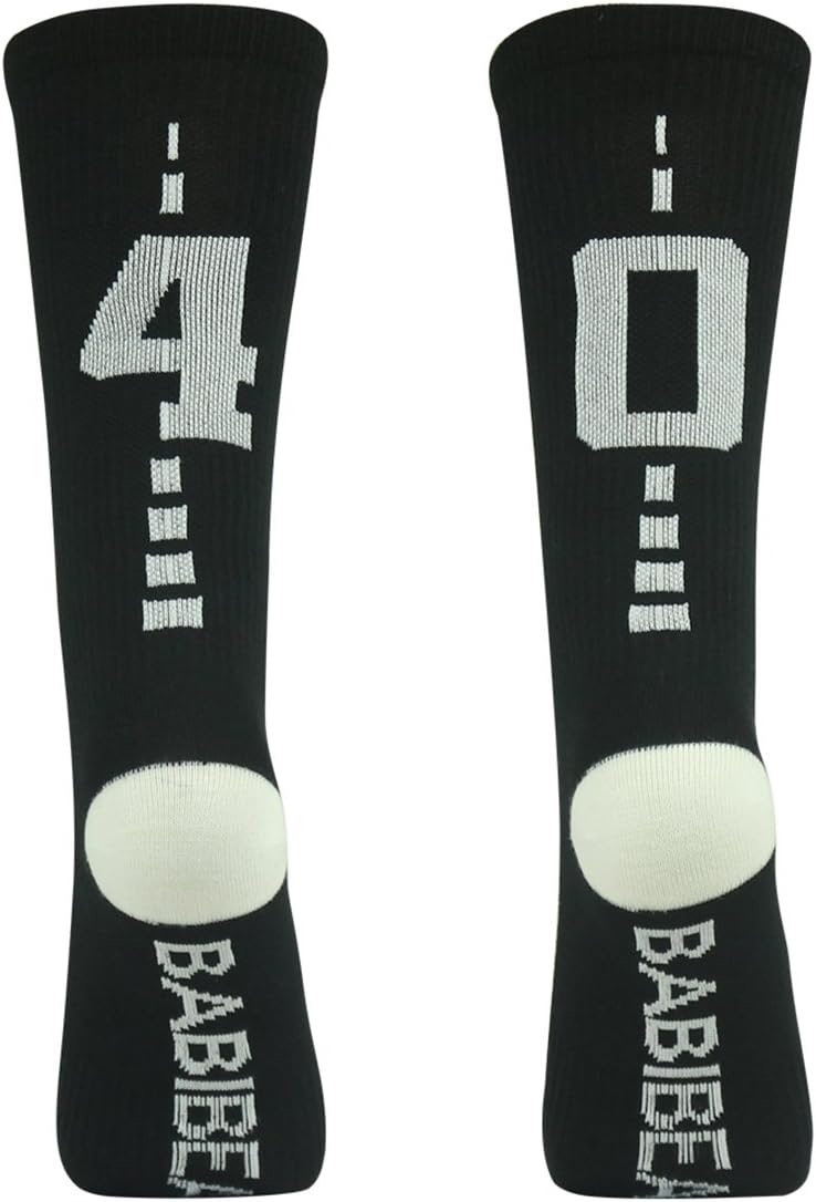 BABIBEAN Unisex Children Knee High Sports Socks Boys Girls Black/White 8-12 Age