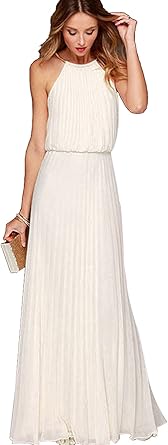 white halter maxi dress