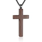 KAGREC Cross Urn Necklace for Ashes for Men Wood Grain Cremation Jewelry for ashes Stainless Steel Ashes Necklace for Women Men Keepsake Memorial Gift