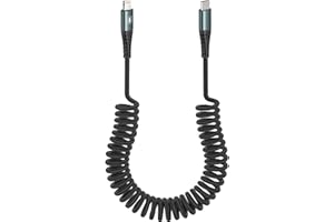 JUKEKUL Coiled USB-C to Lightning Cable Nylon Braided 6FT, [Apple MFi Certified] Retractable iPhone Charger Fast Charging, Compatible with iPhone14/13/12/11 Pro Max/XS MAX/XR/XS/X/8/7/Plus/iPad