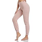 Famulily Womens Cozy Soft Fuzzy Pants Warm Winter Loungewear Causal High Waisted Pjs Pants with Cuff