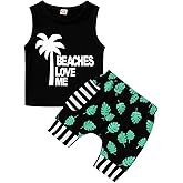 YOUNGER TREE Toddler Baby boy summer clothes Beaches Love Me Sleeveless Vest Tops+Shorts Kid Casual outfits