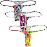 OROCOJUCO Men's Mini Bikini T-back Underwear Slim Cut Pouch Swim G-string Minimal Coverage Tangas Hipster String Thong