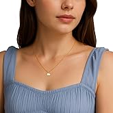 Petite Boutique Hand Stamped Initial Tilted Heart Necklace Personalized Gift Gold Silver Rose Gold plated