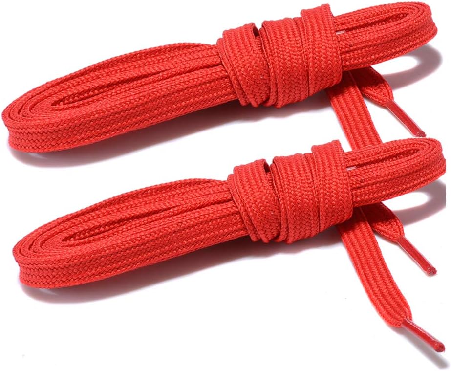 Curtual Wide Flat Athletic Shoelaces with Wide Shoelaces Flat Shoe Laces [2 Pairs] [8 Color][8 Size] for Sneakers and Shoes