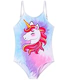 Unicorn Girls One Piece Bathing Suit Rainbow