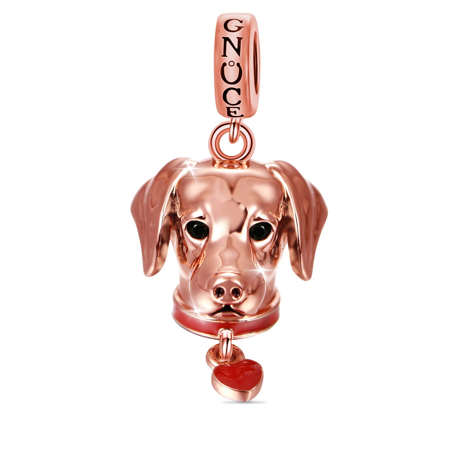 GNOCE Labrador Pendant Charm Sterling Silver 18k Rose Gold Animal Dangle Charm Fit Bracelet/Necklace for Women Girls Wife Daughter
