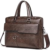 YY GEWETAO Mens Messenger Bag Leather 15.6 Inches Laptop Briefcase Large Laptop Bag Satchel Crossbody Bag