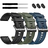 EZMVZKU 22mm Quickfit Silicone Band Compatible with Garmin Fenix 8/8Pro 47mm/Fenix 7/7 Pro/6/6 Pro/5 Plus,Watchband for Forerunner 970 965 955/Approach S70/Tactix 8/Quatix 8 47mm/Descent G2/G1 Solar