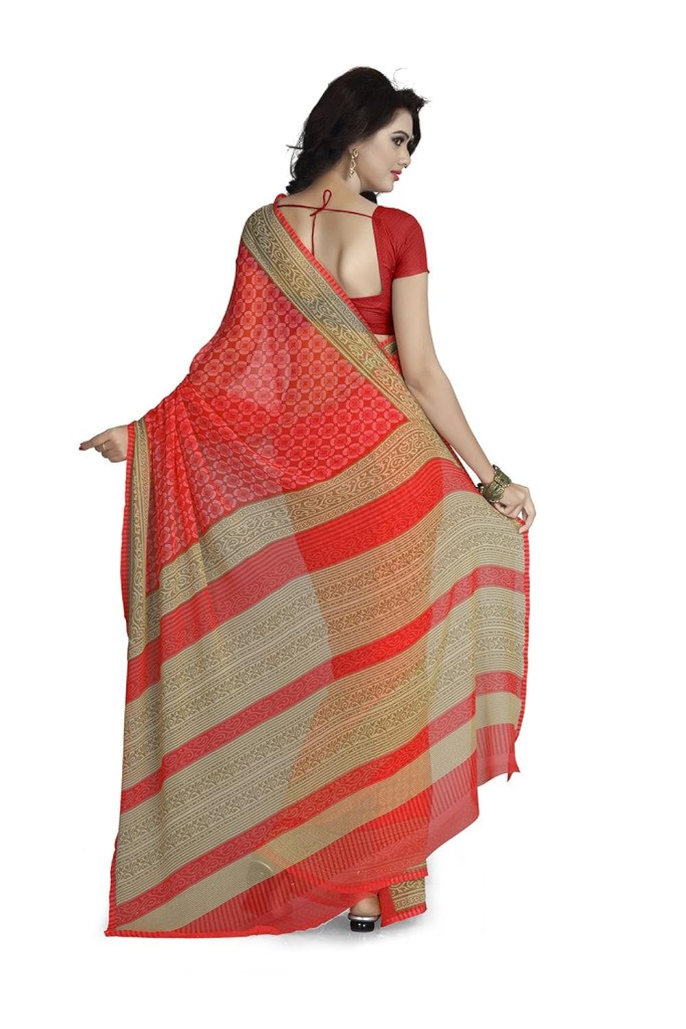 vaamsi chiffon saree with blouse piece