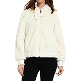 Bellivera Women's Faux Fur Coat Shearling Fluffy Fuzzy Shaggy Hood Sherpa-Lined Fleece Jacket