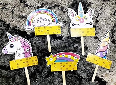 Unicorn Themed Tambola Tickets Made by Smriti Singhania (15pc Set) Ideal for Parties, Babyshower and Birthday
