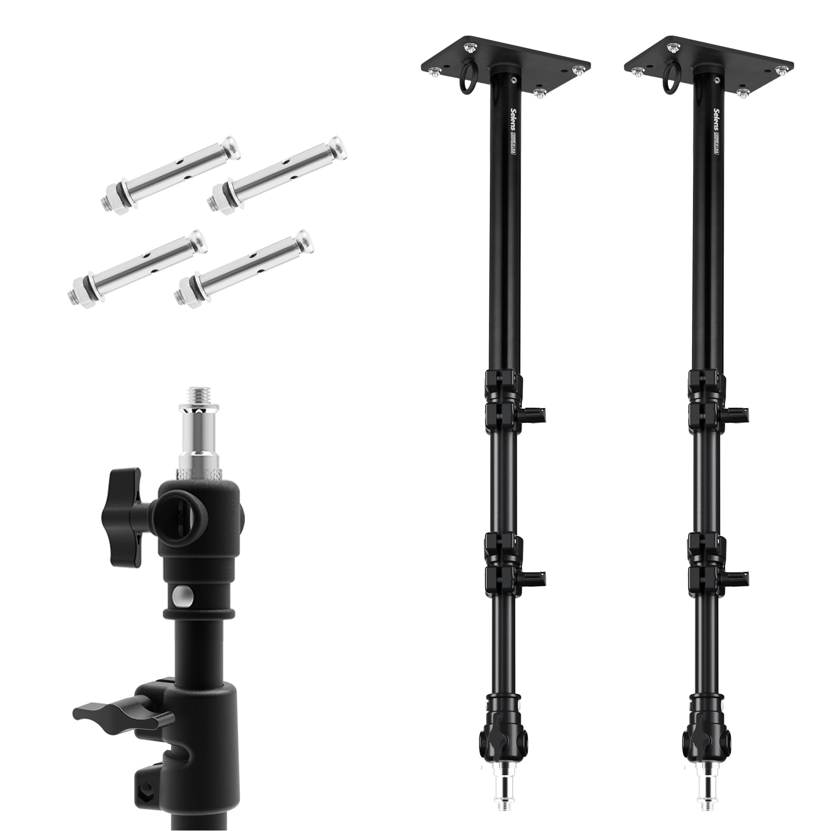 Photo 1 of Selens Camera Wall Mount Ring Light Boom Arm, Overhead Light Mounting 39 inch for Photo Studio Video Ring Light, Strobe Light, Flash, Softbox, Reflector, 2 Pack
