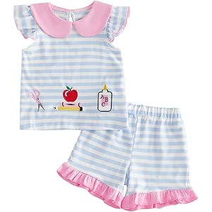 GINEVSAL Back To School Outfit for Girls Pre K Clothes