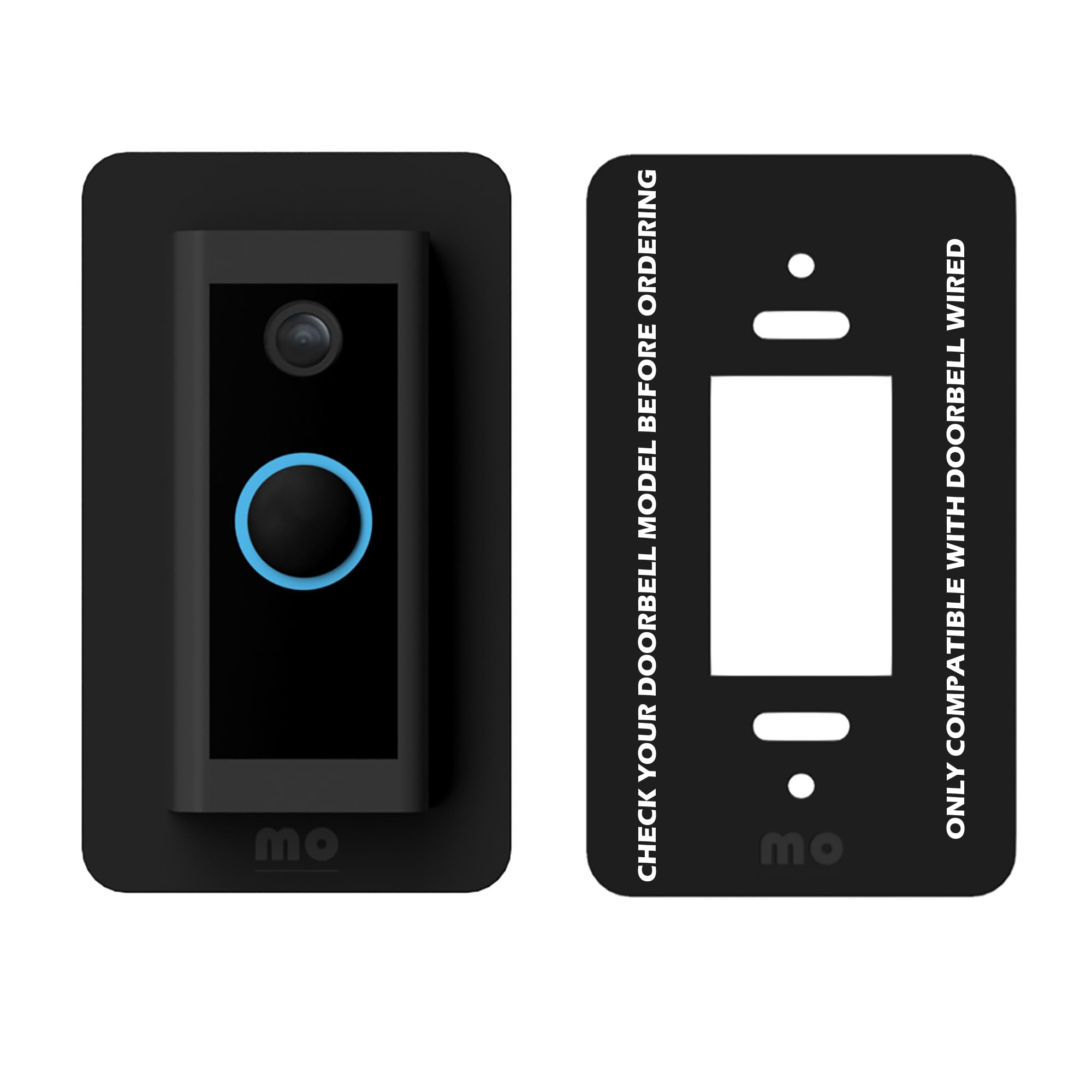 Photo 1 of Slim Elegant Non-Adhesive Wall Plate Compatible With RingWired Matt Finish Heavy Duty Perspex Plastic Blank Plastic Plate Sits Between Doorbell & Wall, Covers Holes, Scratches, Made in UK