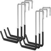 BOBOKA 6 Pack Heavy Duty Rafter Hooks for Hanging Vinyl Coated Large S Hooks for Hanging Ladder Bike Hangers Garage Storage Organizer Black