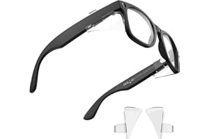 RCSTYLE HiBloks Safety Glasses Side Shields for Ray-Ban Meta Wayfarer/Skyler/Headliner (Gen 2) & Oakley Meta HSTN Smart Glasses Accessories, Lightweight, Comfort and Don't Affect Charging (Transparent)