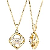 CYW Color-D VVS1 Clarity Moissanite Butterfly Pendant Necklace for Women, Really Authentic Solid 925 Sterling Silver, 16"/18"/20" Adjustable Chain, Anniversary Mother's Day Christmas Valentines Gift