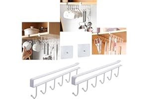 2pcs Mug Holder,Coffee Cup Holder for Kitchen,Kitchen Utensil Storage Hook,Fit for 1 Inch Thickness Shelf or Less.Upgrade (Na