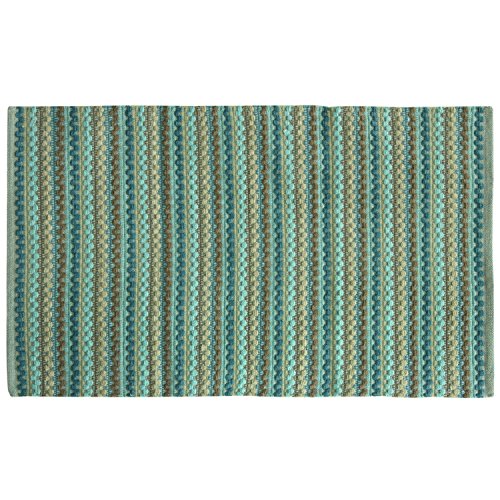 Bacova Guild 18178 Texture Wovens Brenden Teal Reversible Accent Rug, 34" x 21"
