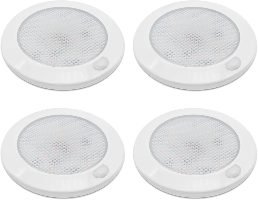 Dream Lighting 12V LED Campervan Lights Dimmable 3000K 4 Pack Ultra Flat