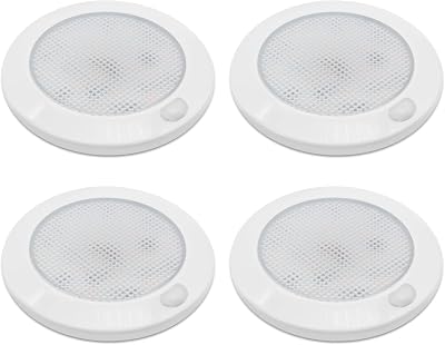 Dream Lighting 12V LED Campervan Lights Dimmable 3000K 4 Pack Ultra Flat