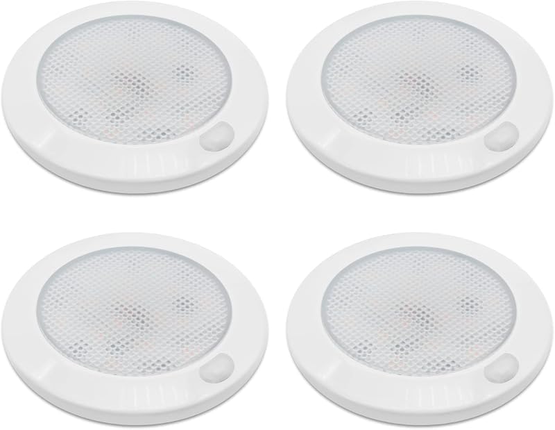 Dream Lighting 12V LED Campervan Lights Dimmable 3000K 4 Pack Ultra Flat