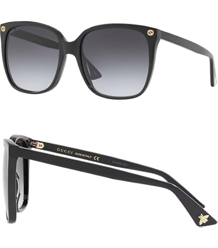 Amazon.com: Gucci Women's Square Sunglasses, Black Acetate Frame