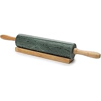 Fox Run Marble Rolling Pin and Base, Green 2.5 x 18 x 3 inches