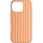 Classic Striped Light Pink and Light Orange Stripes Lines Case for iPhone 16 Pro