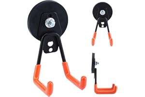 LAOWU 3Pcs Large Magnetic Hooks Heavy Duty for Garage, Magnet Hooks for Hanging Heavy Duty, Strong Magnet Storage Hooks for Hanging Garage Tools& Garden Tools