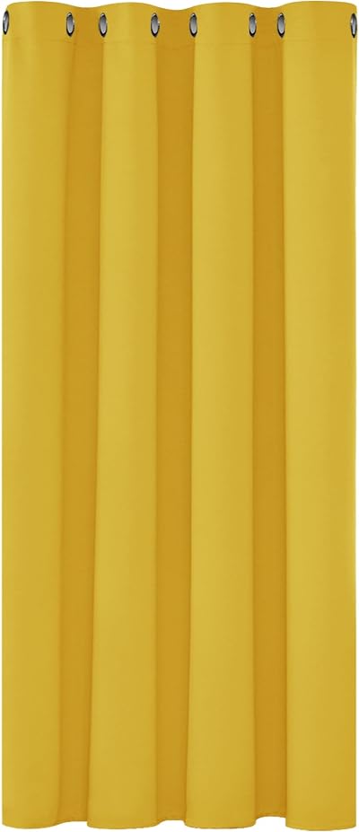 Deconovo Eyelet Curtain 132x274cm Blackout Thermal 1 Panel Mellow Yellow