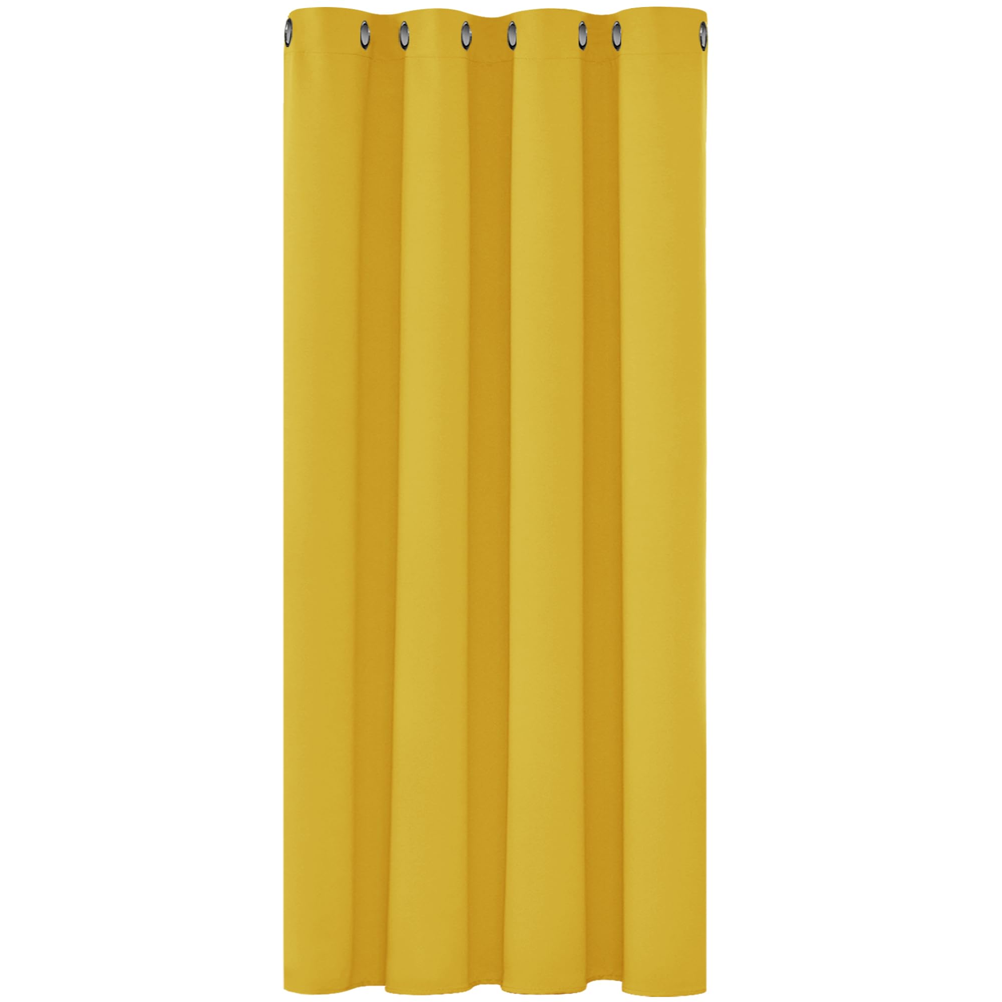 Deconovo Solid Blackout Curtain Thermal Insulated Eyelet Curtain for Bedroom 52"x 54" Mellow Yellow 1 Panel