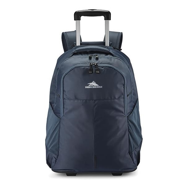 HIGH SIERRA POWERGLIDE PRO WHEELED BACKPACK, ROLLING LAPTOP BAG FOR TRAVEL, FITS MOST 15.6” LAPTOPS, 40L, INDIGO BLUE