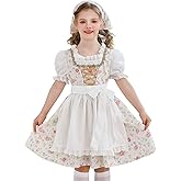 German Dirndl Oktoberfest Dress for Girls Short Sleeve Beer Dress Bavarian 𝐂𝐨𝐬𝐩𝐥𝐚𝐲 Halloween Performance Outfit