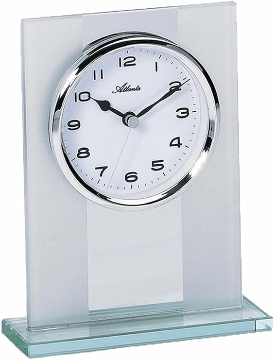 Atlanta 3027 Modern Glass Table Clock Amazon.co.uk Kitchen & Home