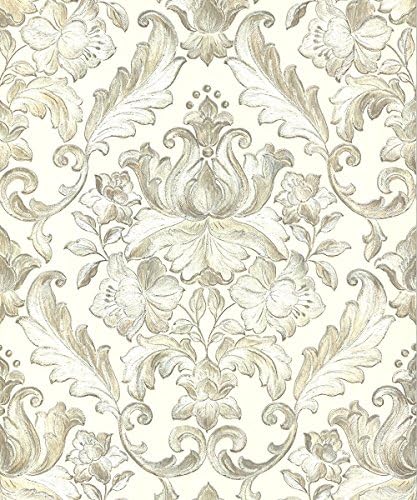 Muriva 20574 Style Rana Damask Ivory Luxury Italian Heavyweight Paste The Wall Wallpaper 10.05m