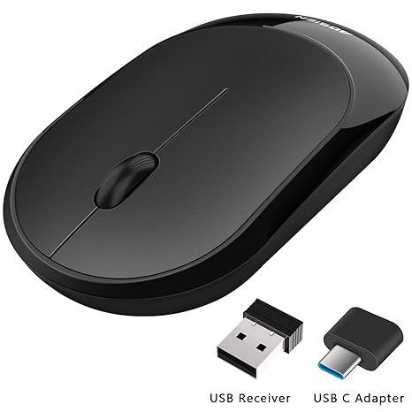 Aoslen Kabellose Maus Wiederaufladbare, 2.4G Mini Geräuschlose Tragbar Mäuse Mouse Wireless Drahtlose Maus Mit USB Nano Empfä