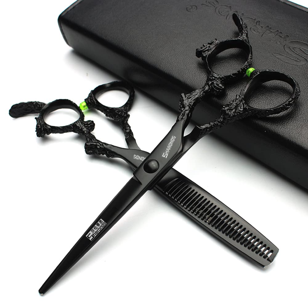 Barber Professional 6/7/7.5/8/9-inch high-end JP440c Barber Scissors Set Hair Scissors Set (6-inch-2pc-D)