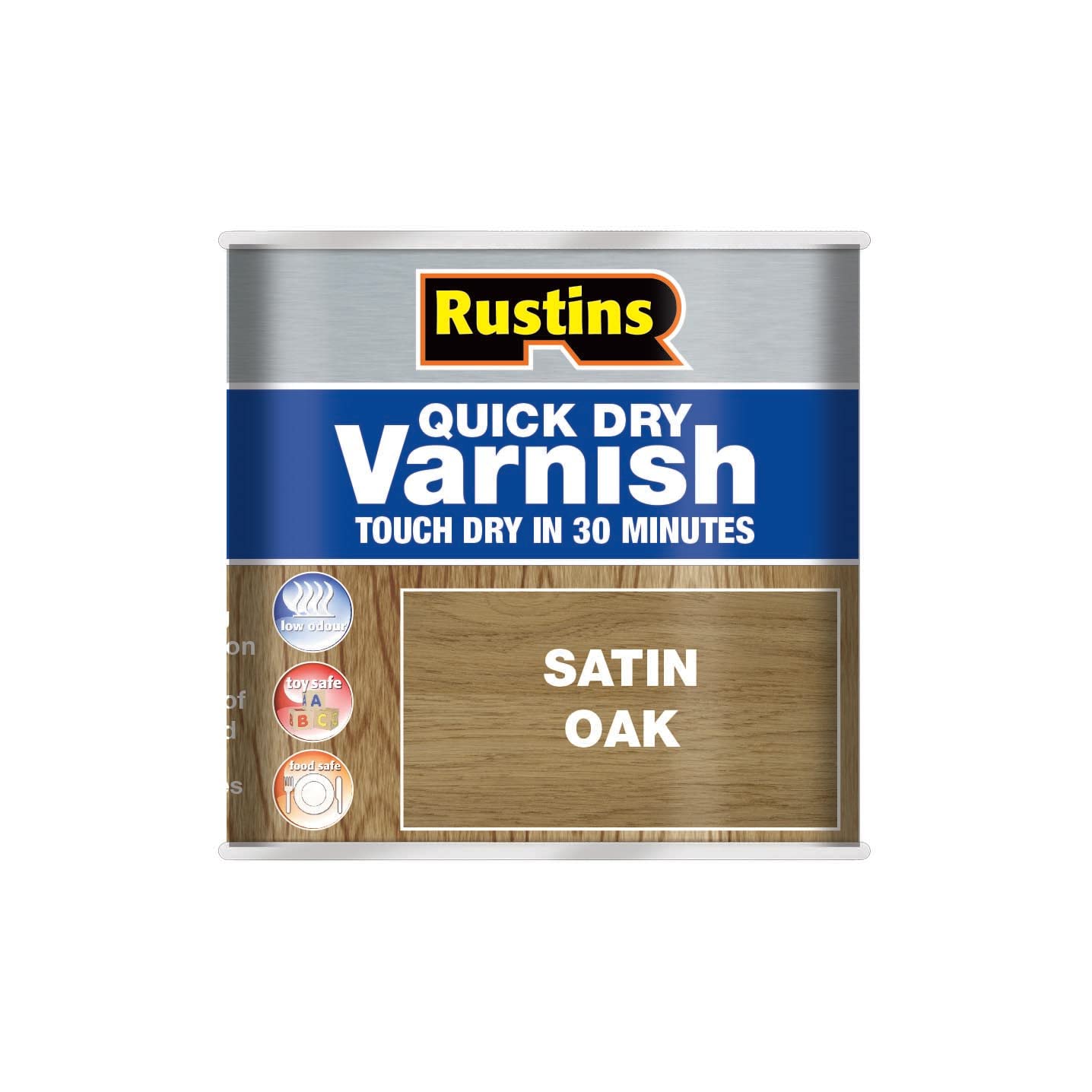 RUSTINS VSOA500 Quick Dry Varnish, Satin Oak, 500ml